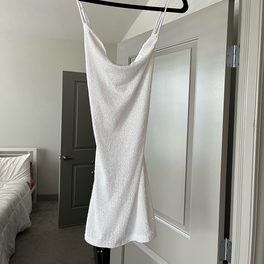 white mini dress